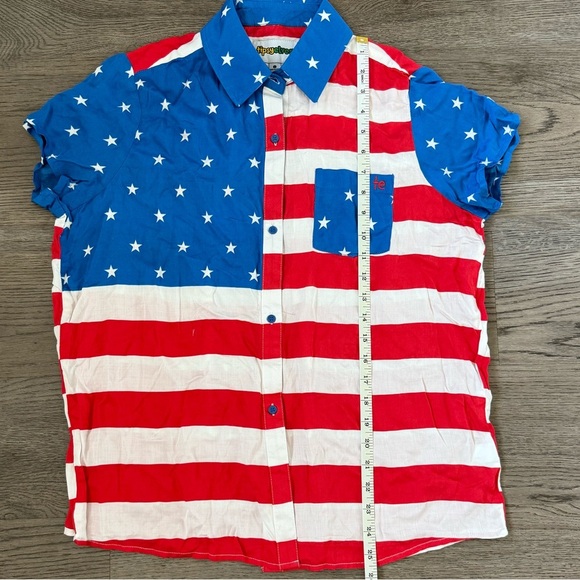 Tipsy‎ Elves American Flag Button Down Shirt - Size S - Red/White/Blue - NWOT - Picture 7 of 11